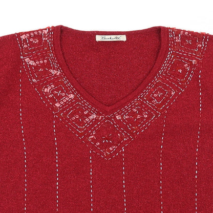 Berkertex Womens Red  Knit Basic T-Shirt Size 14