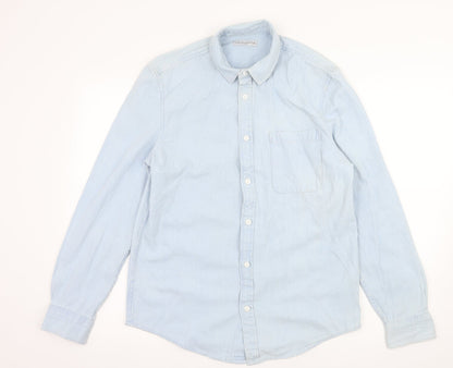 Mens UK Size M Cedar Wood State Blue  Button-Up Long Sleeve Casual Shirt