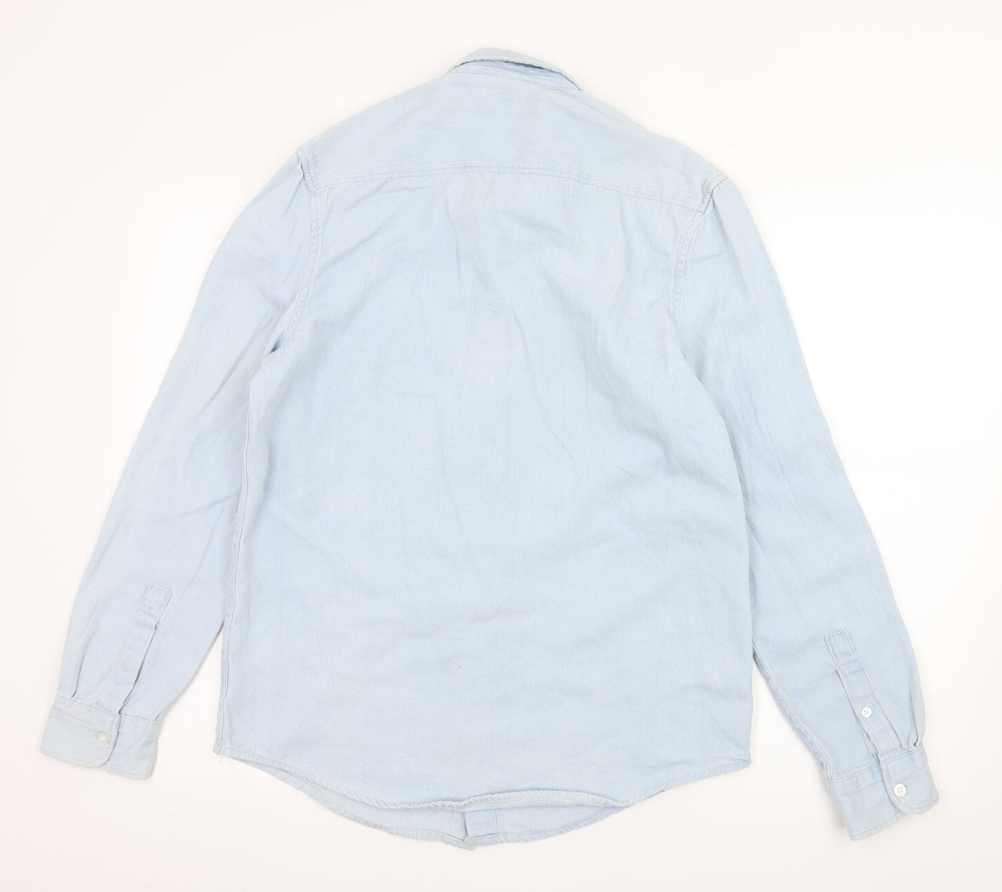 Mens UK Size M Cedar Wood State Blue  Button-Up Long Sleeve Casual Shirt