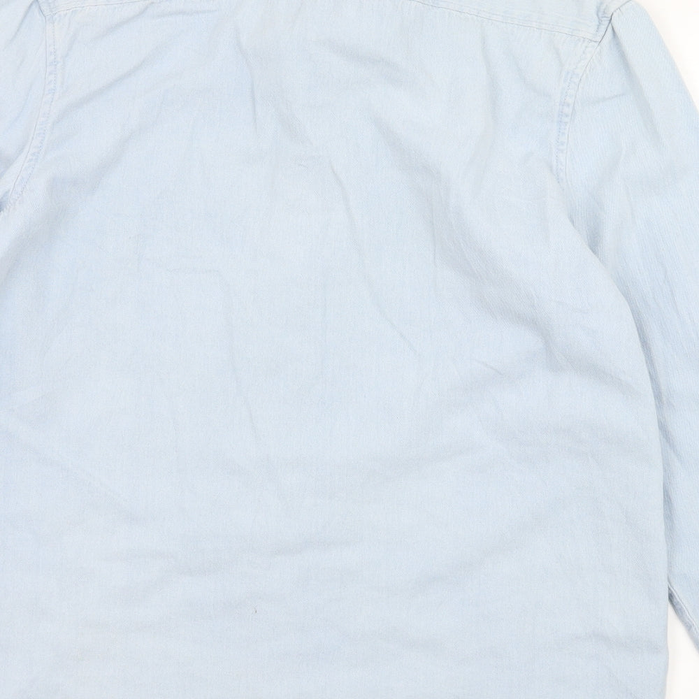 Mens UK Size M Cedar Wood State Blue  Button-Up Long Sleeve Casual Shirt