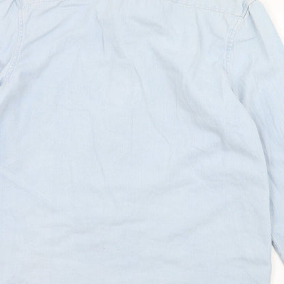 Mens UK Size M Cedar Wood State Blue  Button-Up Long Sleeve Casual Shirt