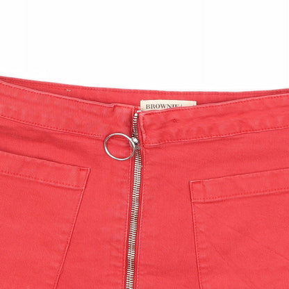 Brownie Womens Red  Denim A-Line Skirt Size 26 in