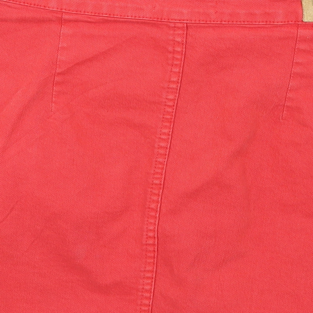Brownie Womens Red  Denim A-Line Skirt Size 26 in