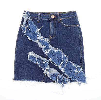 Womens UK Size 6 River Island A-Line Denim Skirt