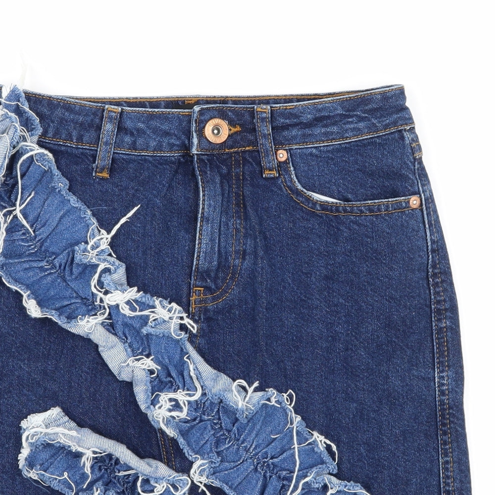Womens UK Size 6 River Island A-Line Denim Skirt