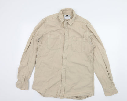 Topman Mens Beige    Button-Up Size M