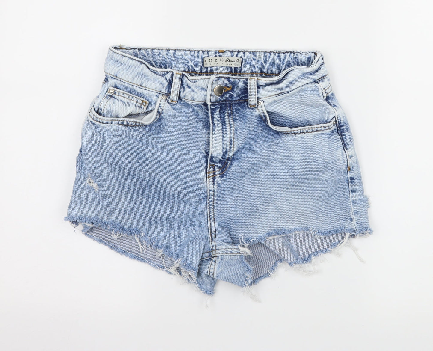 Denim & Co. Womens Blue  Denim Hot Pants Shorts Size 6