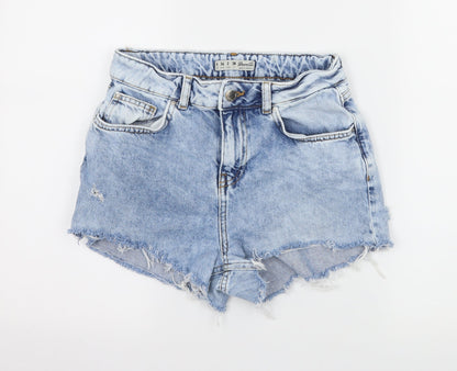 Denim & Co. Womens Blue  Denim Hot Pants Shorts Size 6