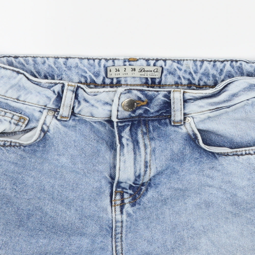 Denim & Co. Womens Blue  Denim Hot Pants Shorts Size 6