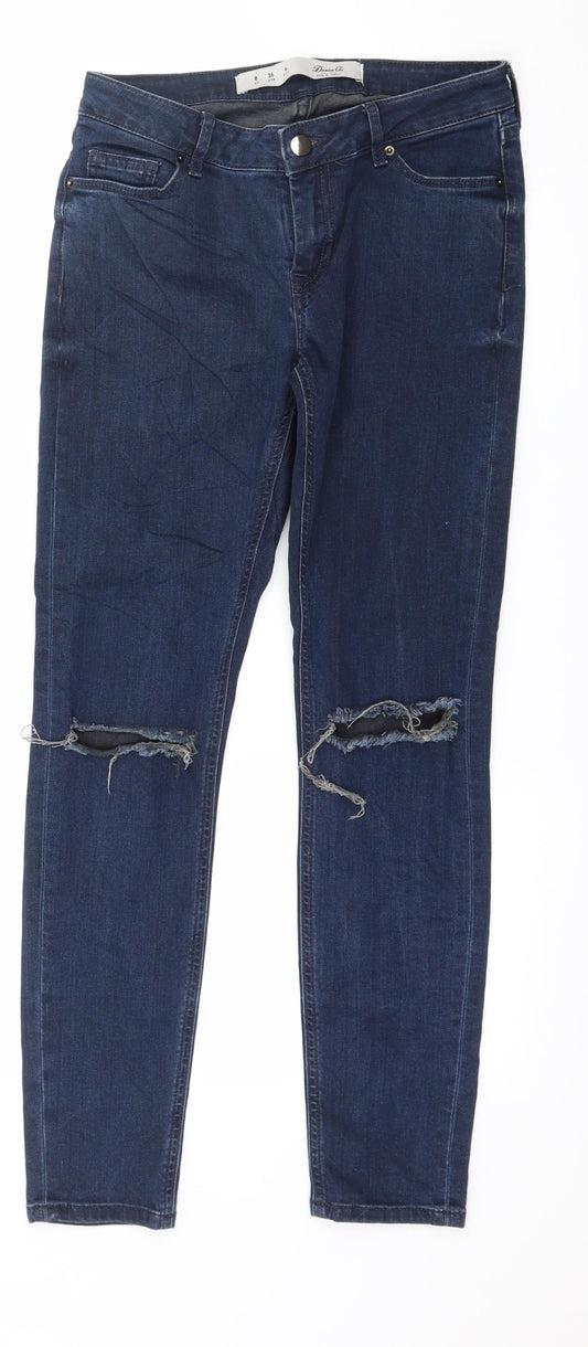 Denim & Co. Womens Blue  Denim Skinny Jeans Size 8 L29 in