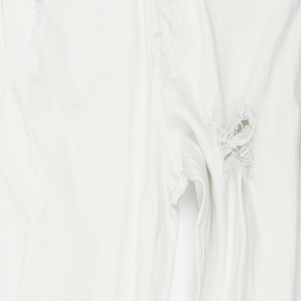 Womens UK Size 33 in H&M Regular Fit Straight White Jeans