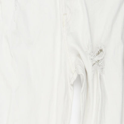 Womens UK Size 33 in H&M Regular Fit Straight White Jeans