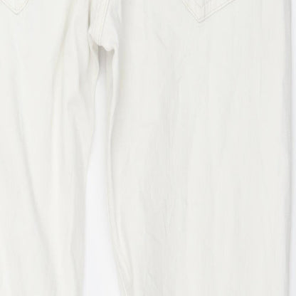 Womens UK Size 33 in H&M Regular Fit Straight White Jeans