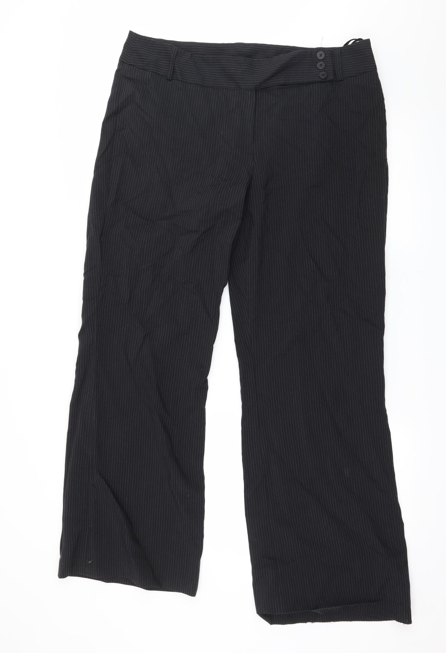 F&F Womens Blue Striped  Trousers  Size 16 L20 in