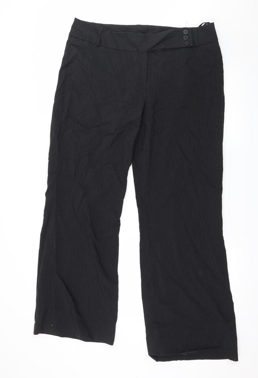 F&F Womens Blue Striped  Trousers  Size 16 L20 in