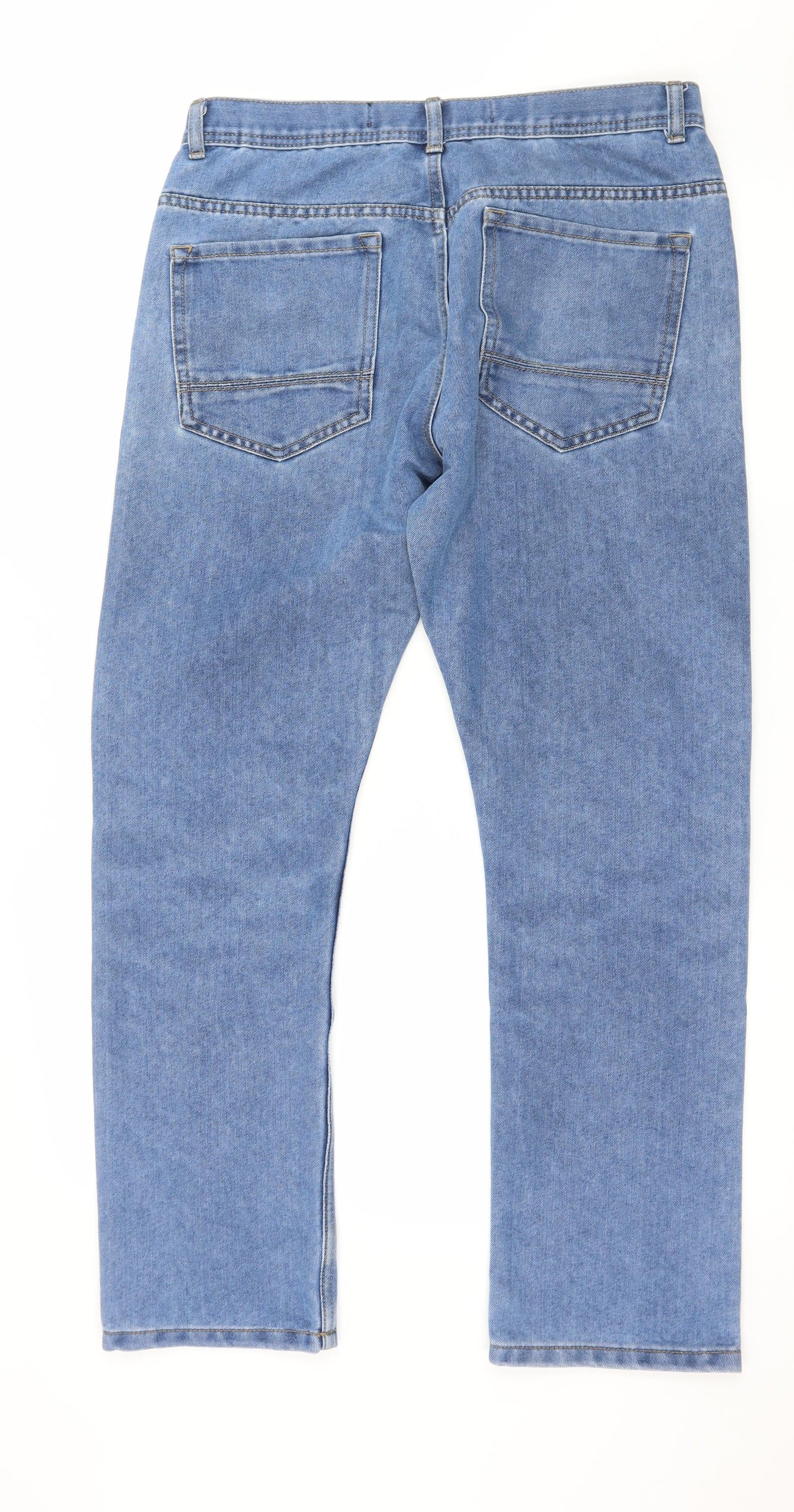 Denim & Co. Womens Blue  Denim Straight Jeans Size 32 in L30 in