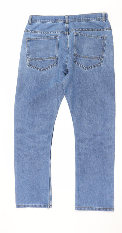 Denim & Co. Womens Blue  Denim Straight Jeans Size 32 in L30 in