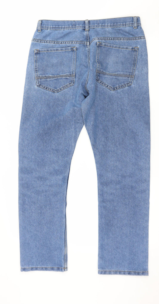 Denim & Co. Womens Blue  Denim Straight Jeans Size 32 in L30 in