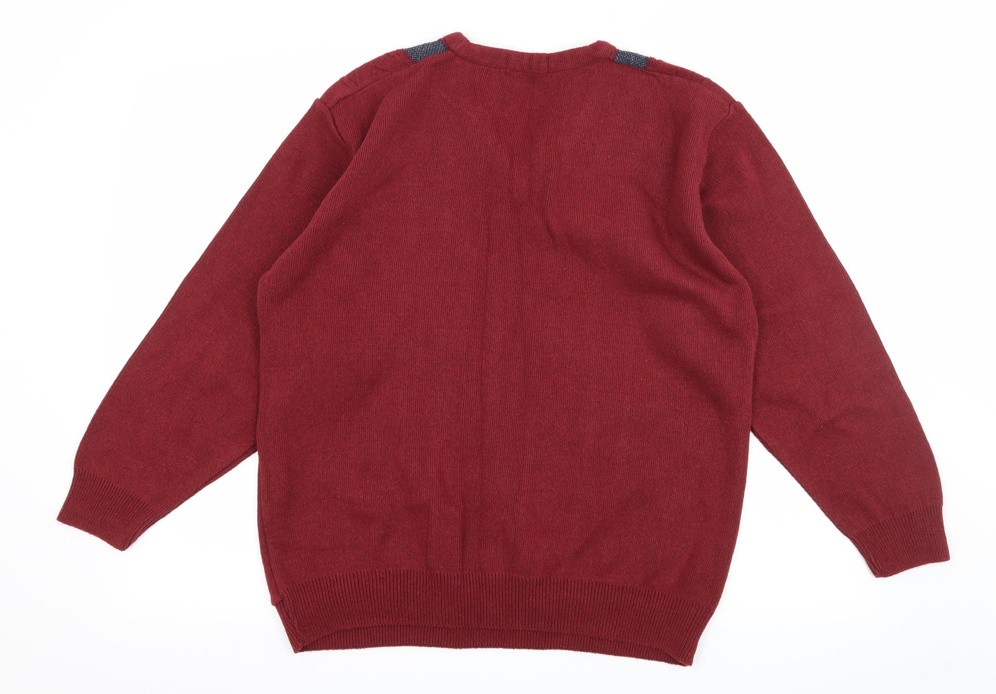 Carson Womens Red Striped Knit Pullover Jumper Size M