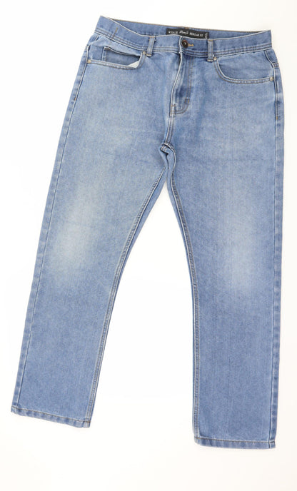 Denim & Co. Womens Blue  Denim Straight Jeans Size 32 in L30 in