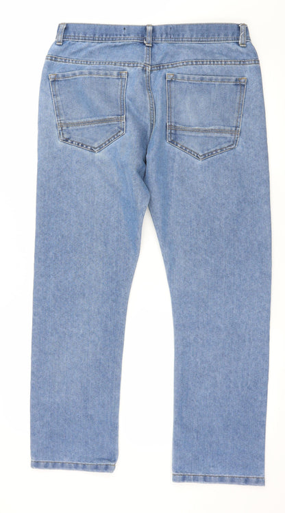 Denim & Co. Womens Blue  Denim Straight Jeans Size 32 in L30 in