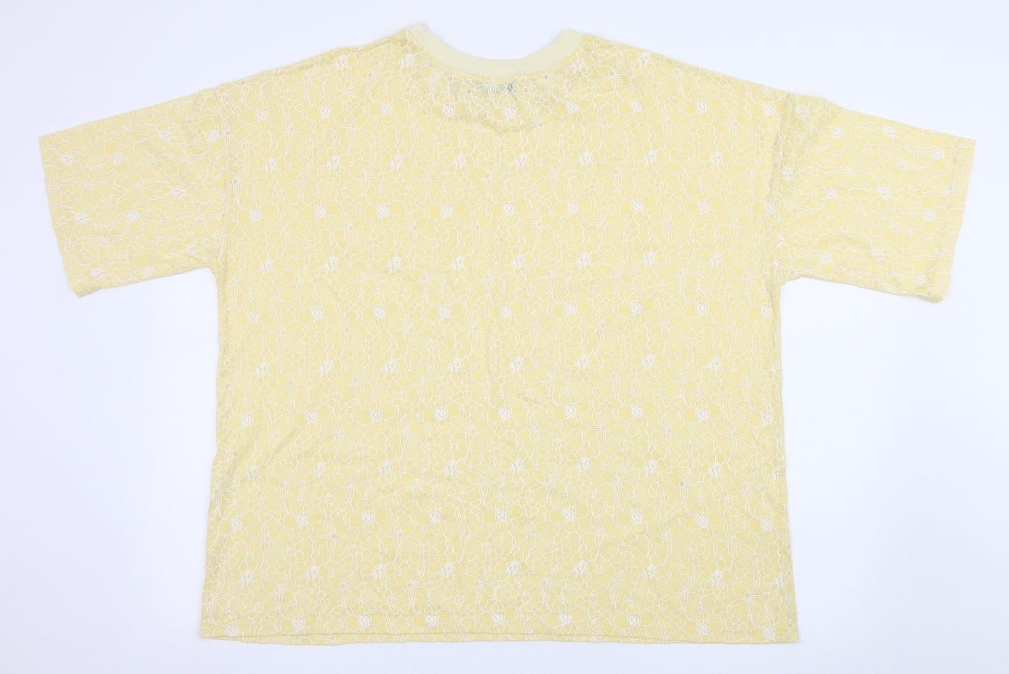 Womens UK Size 10 Glamourous Yellow Basic T-Shirt