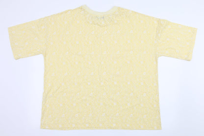 Womens UK Size 10 Glamourous Yellow Basic T-Shirt