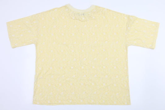 Womens UK Size 10 Glamourous Yellow Basic T-Shirt