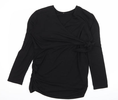 Womens UK Size L Preworn Black Basic T-Shirt
