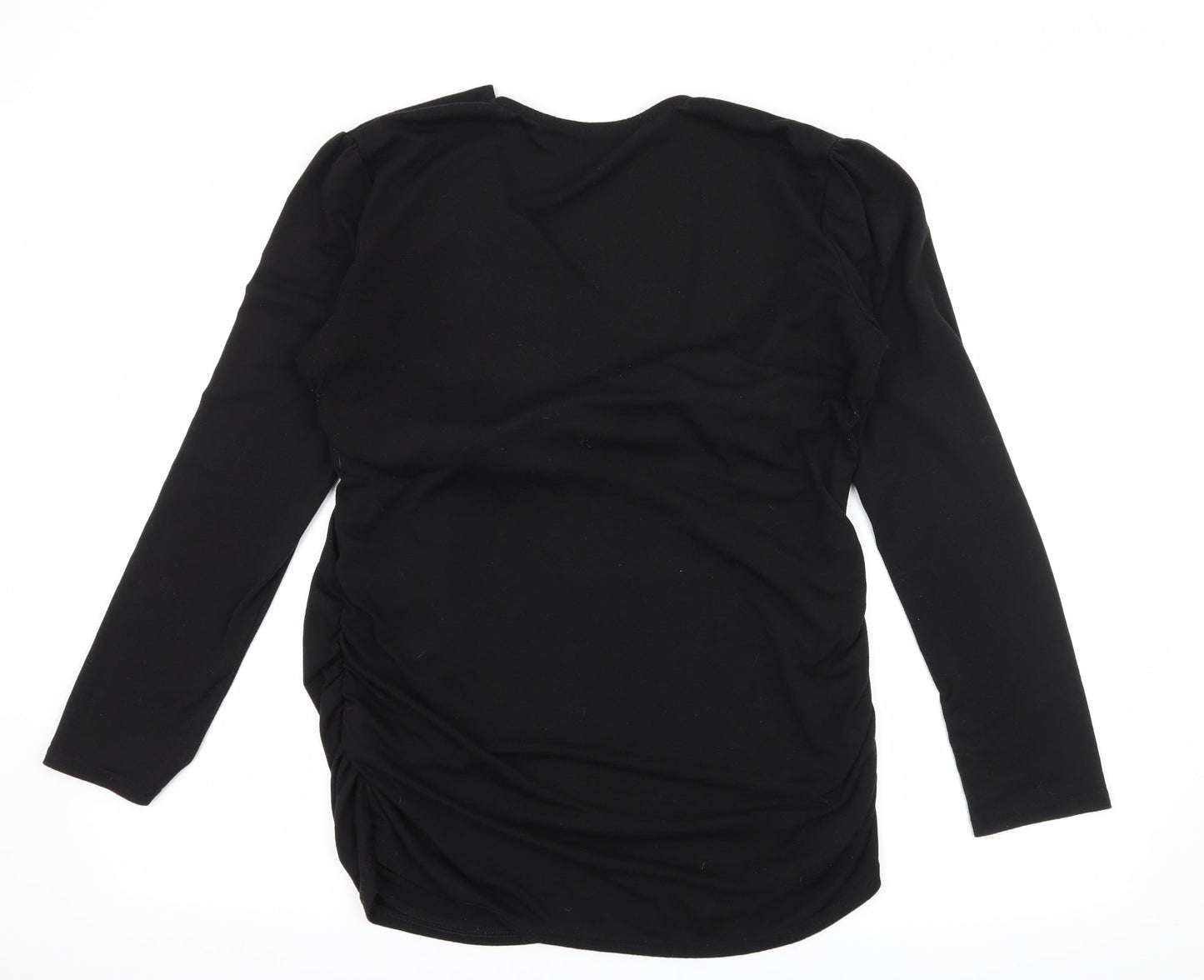Womens UK Size L Preworn Black Basic T-Shirt