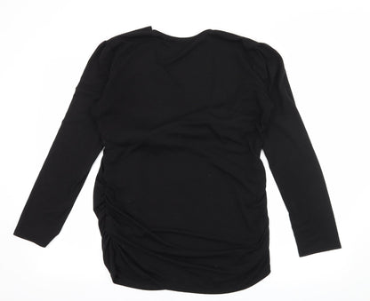 Womens UK Size L Preworn Black Basic T-Shirt