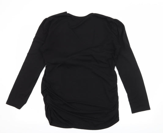 Womens UK Size L Preworn Black Basic T-Shirt