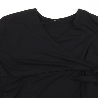 Womens UK Size L Preworn Black Basic T-Shirt