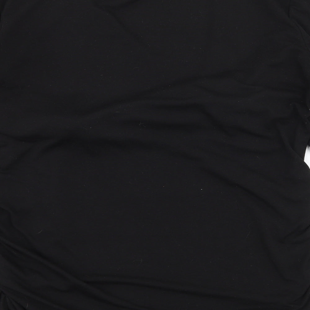 Womens UK Size L Preworn Black Basic T-Shirt