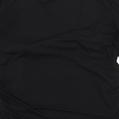 Womens UK Size L Preworn Black Basic T-Shirt