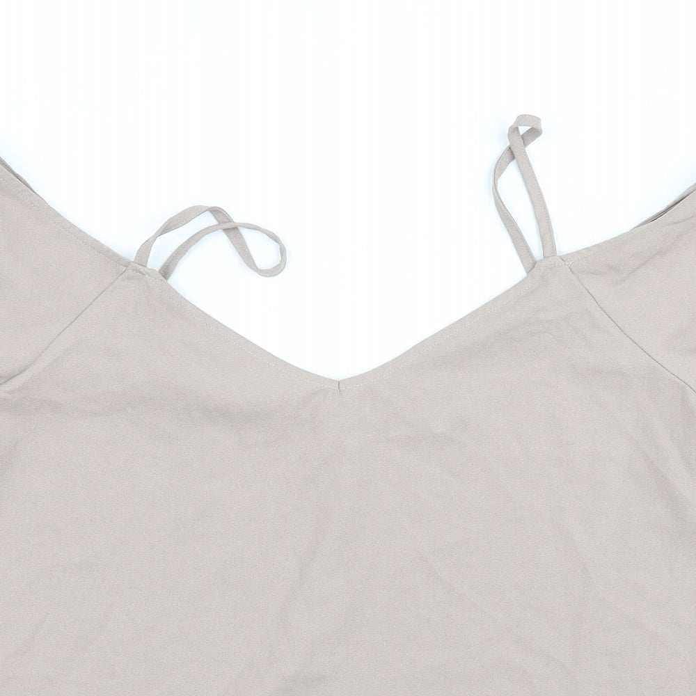 Boohoo Womens Grey   Basic Blouse Size 14