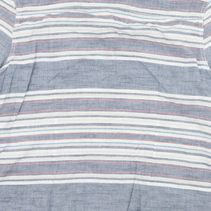 Mens UK Size XL Drift King Blue  Button-Up Short Sleeve Casual Shirt