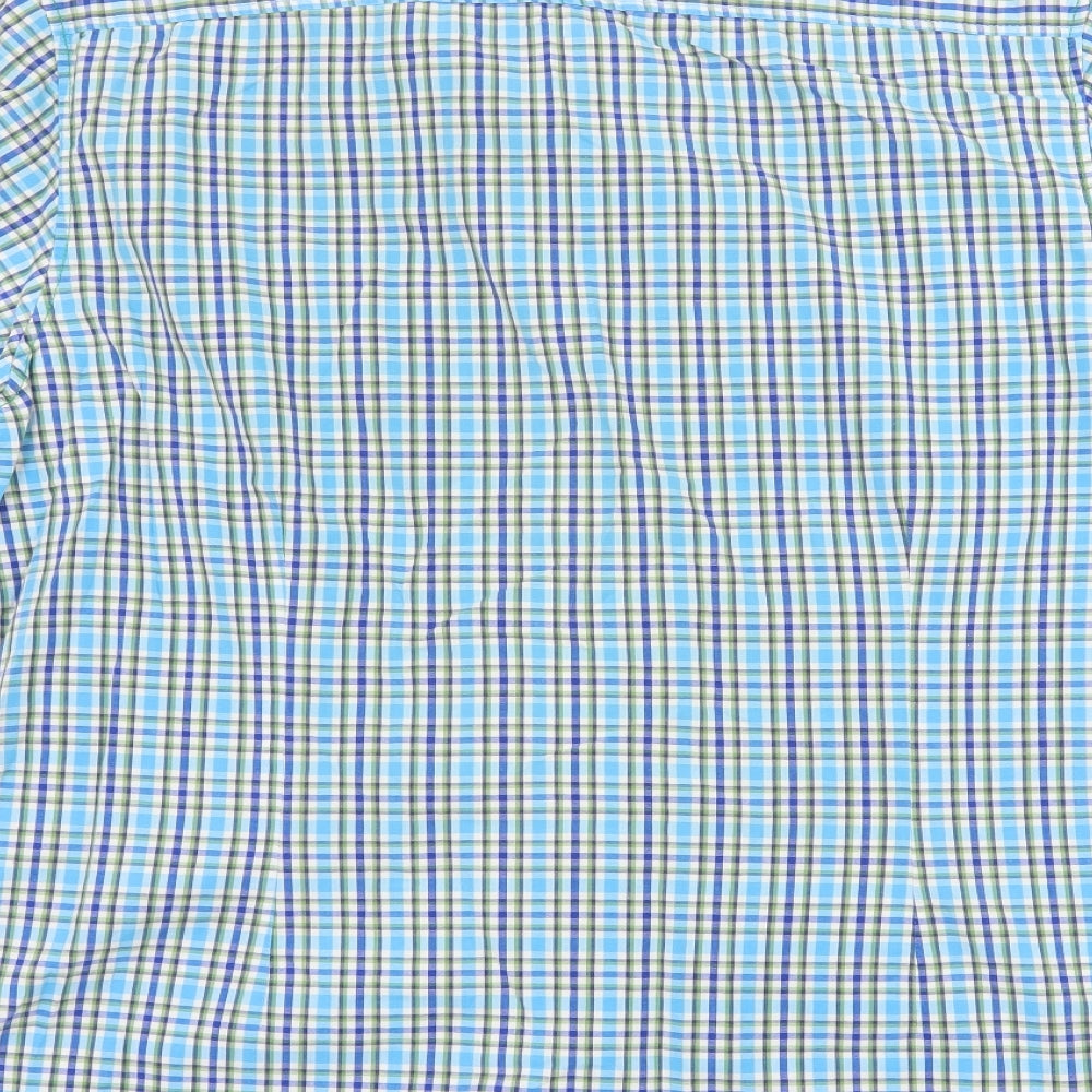 Mens UK Size L Burton Blue  Button-Up Short Sleeve Casual Shirt