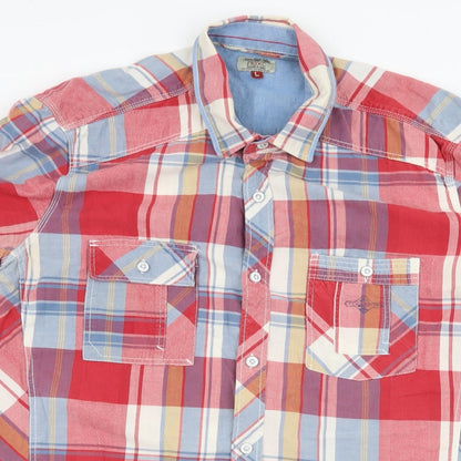 NEXT Mens Red Plaid   Button-Up Size L