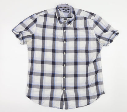 Wolsey Mens White Check   Button-Up Size L