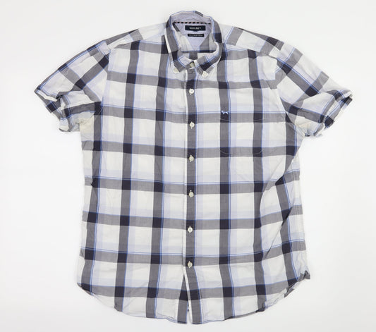 Wolsey Mens White Check   Button-Up Size L