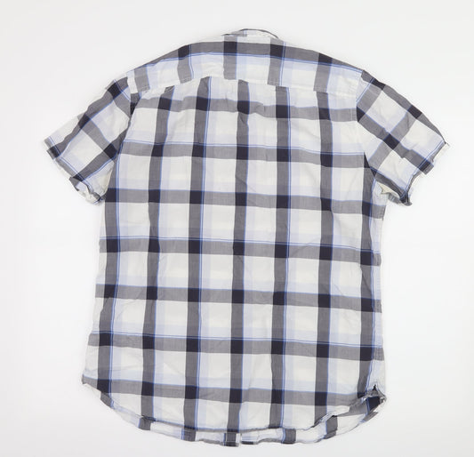 Wolsey Mens White Check   Button-Up Size L