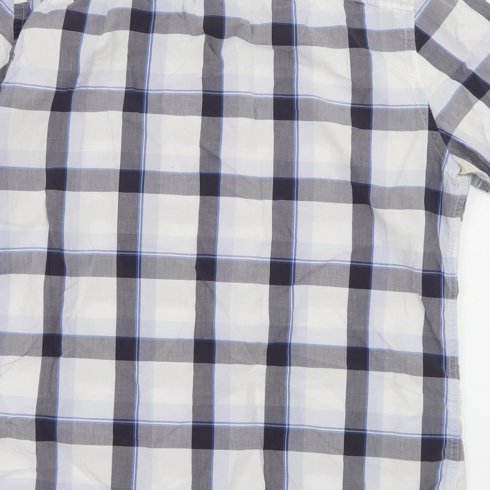 Wolsey Mens White Check   Button-Up Size L