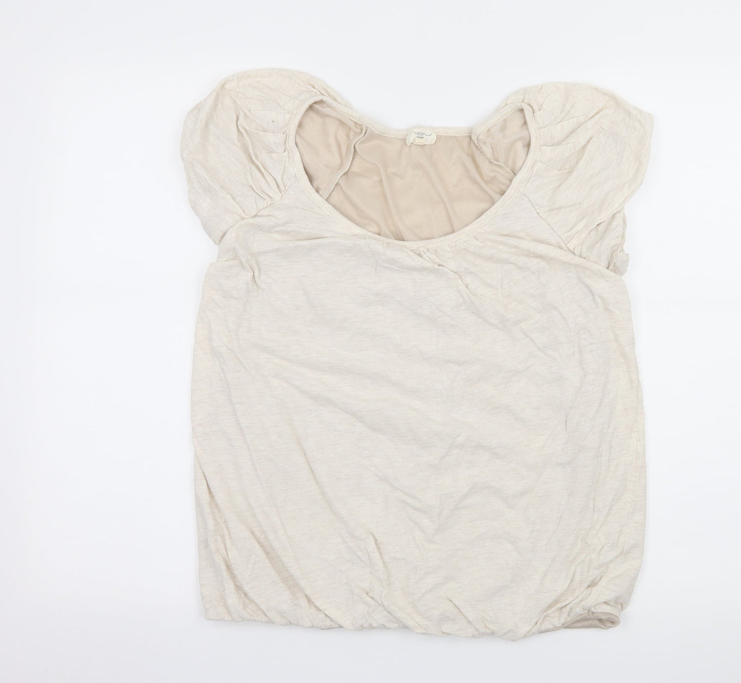 Womens UK Size 14 New Look Ivory Basic T-Shirt