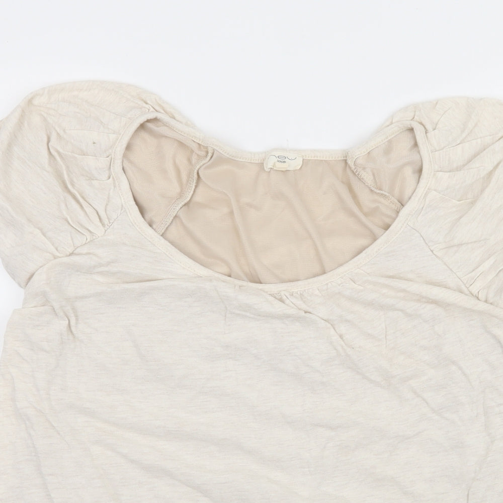 Womens UK Size 14 New Look Ivory Basic T-Shirt