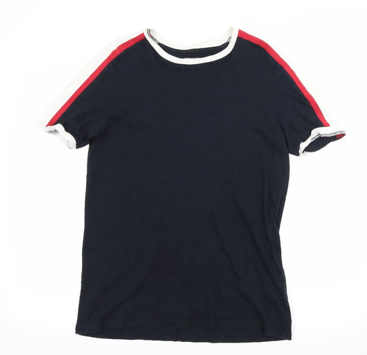 Urban Outfitters Mens Black Striped Jersey  T-Shirt Size M