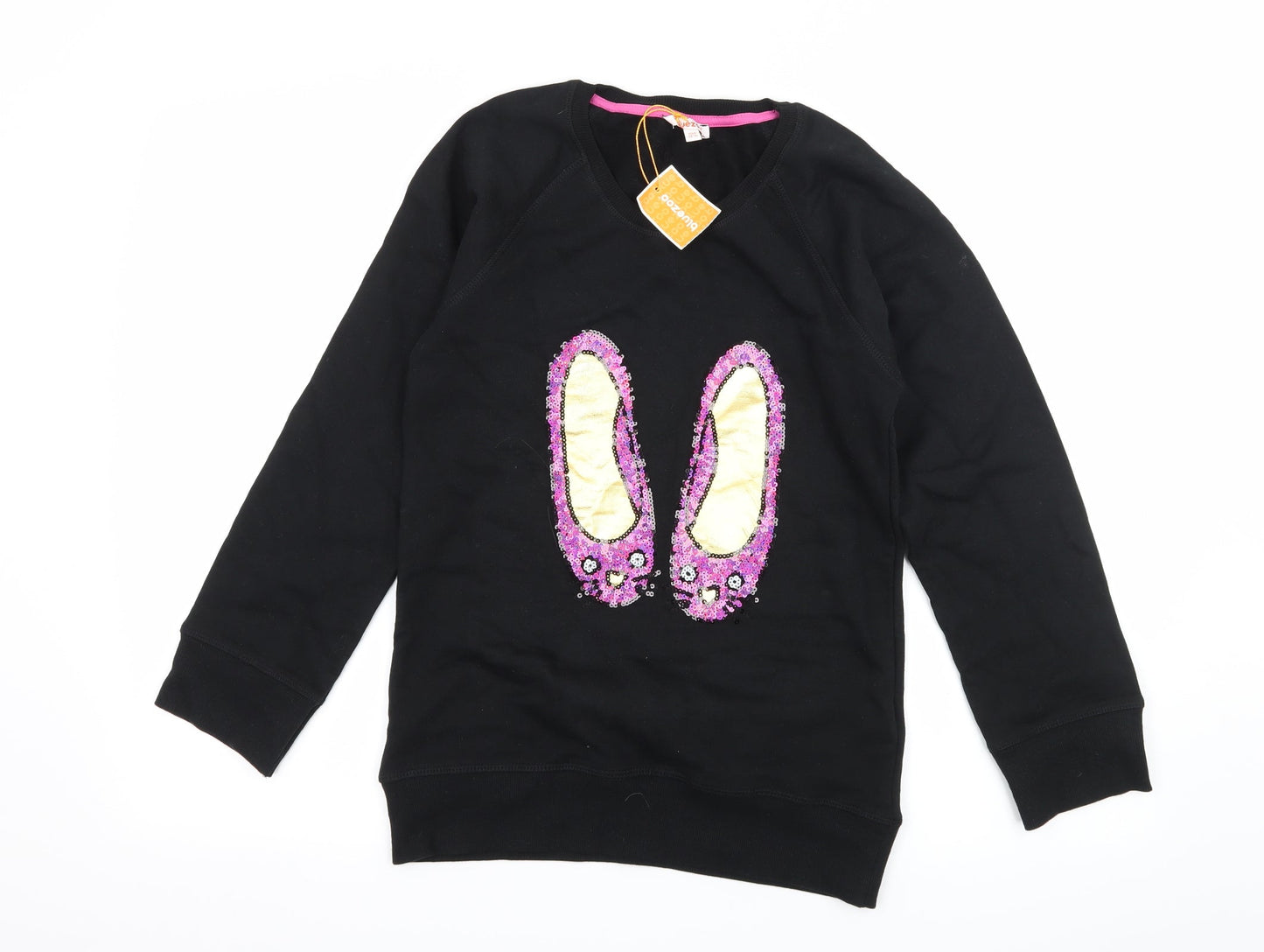 Blue Zoo Girls Black  Jersey Pullover Sweatshirt Size 13-14 Years  - Shoes