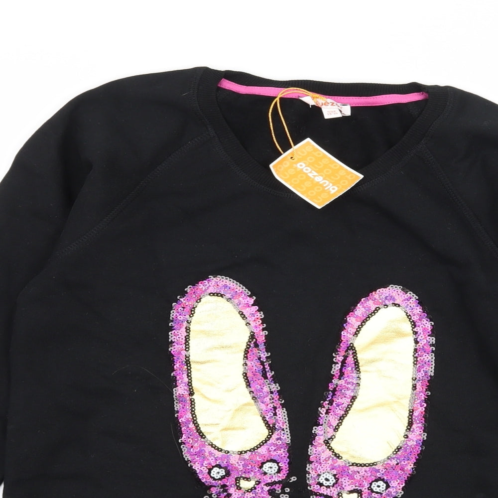 Blue Zoo Girls Black  Jersey Pullover Sweatshirt Size 13-14 Years  - Shoes
