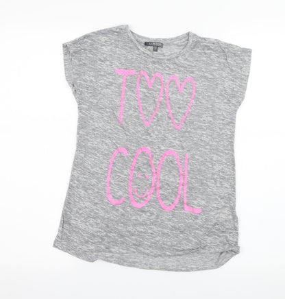 Marks and Spencer Girls Grey  Jersey Basic T-Shirt Size 11-12 Years  - Too cool
