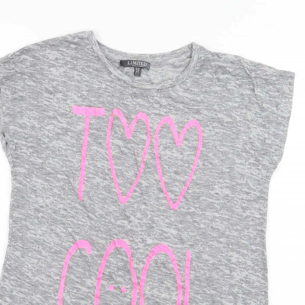 Marks and Spencer Girls Grey  Jersey Basic T-Shirt Size 11-12 Years  - Too cool